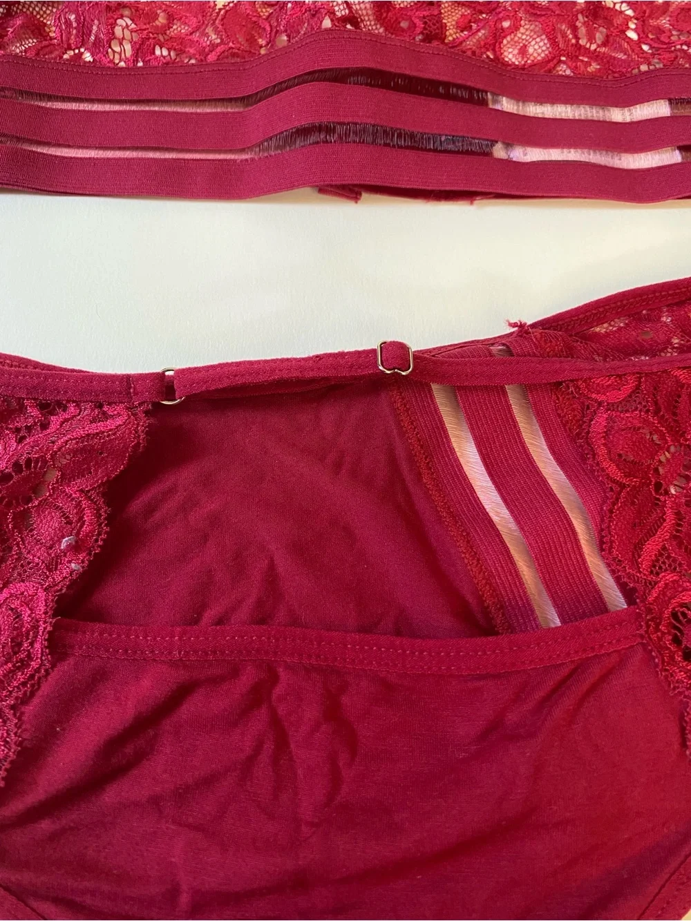 Red Lace Bralette & Bikini Set